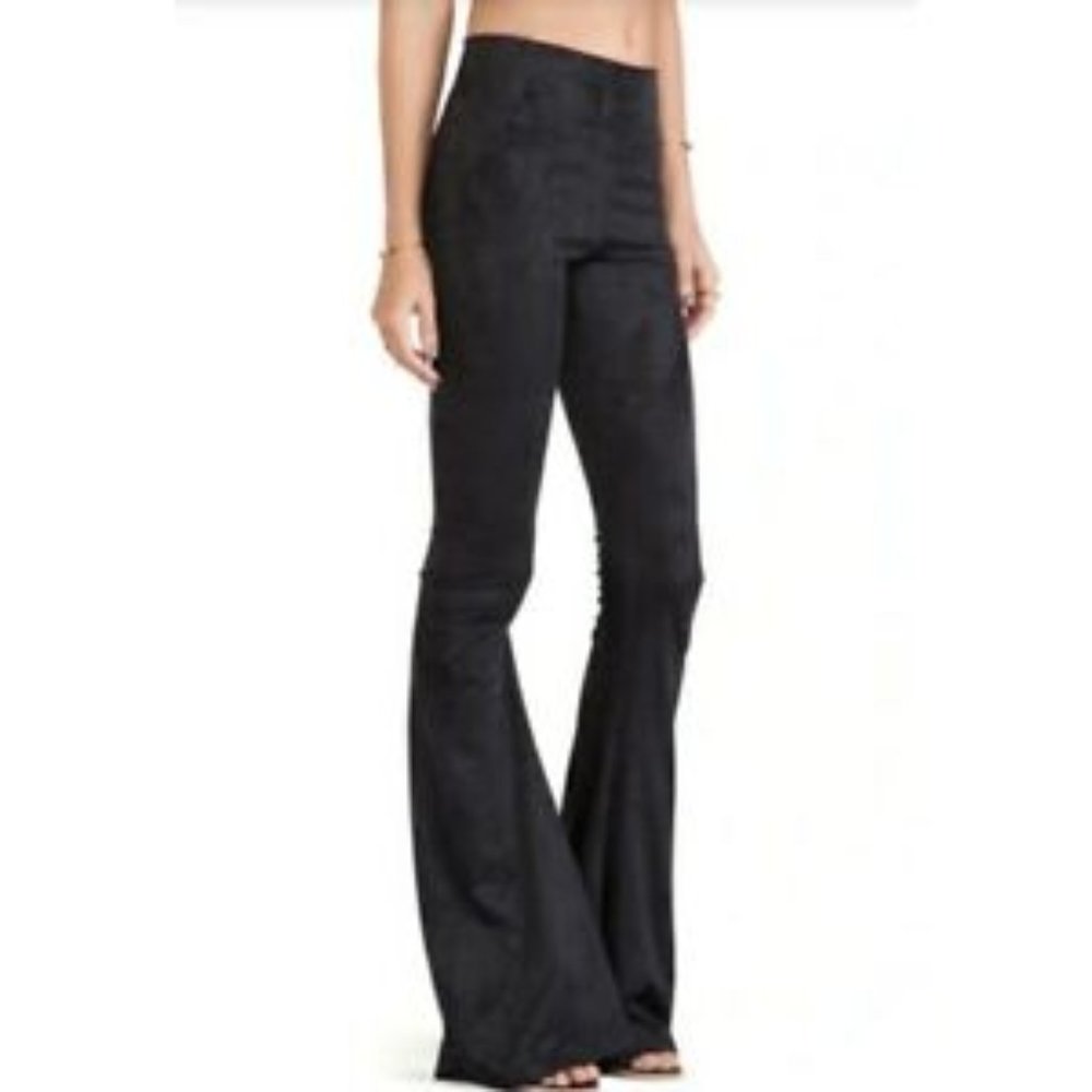 NWOT Stretch Suede Bam Bam Bells Black XS